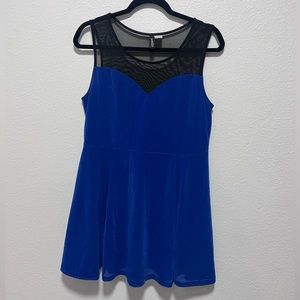 Divided by H&M Blue Black Illusion Mini Dress Size Large